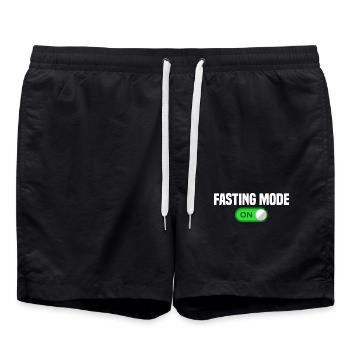 Fasting Mode On Toggle Graphic Tee - Swim Trunks - black - Front - AI Model Male 185 light (185cm)