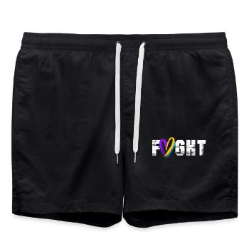 Blasenkrebs Krebs Blase - Badeshorts - Schwarz - Vorne - AI Model Male 185 light (185cm)