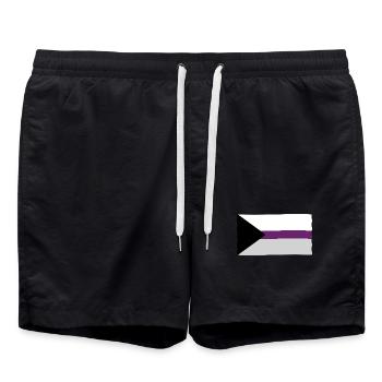 Demisexuelle Pride Flagge - Badeshorts - Schwarz - Vorne - AI Model Male 185 light (185cm)