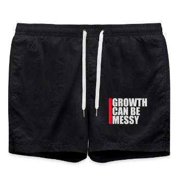 Growth Can Be Messy Personal Growth Quote Logo - Swim Trunks - black - Front - AI Model Male 185 light (185cm)