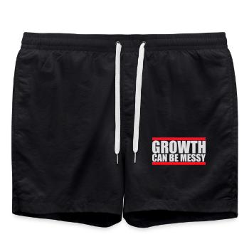 Growth Can Be Messy Personal Growth Quote Logo - Swim Trunks - black - Front - AI Model Male 185 light (185cm)