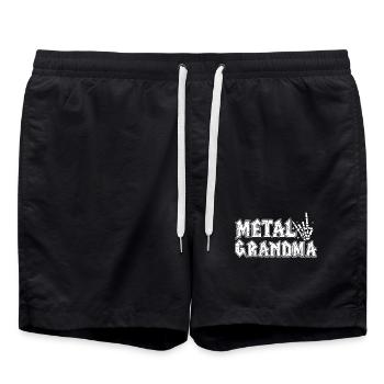 Metall-Oma Geschenk Oma Heavy Metal - Badeshorts - Schwarz - Vorne - AI Model Male 185 light (185cm)