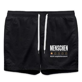 Menschen 1 stern bewertung i schlech nicht  - Badeshorts - Schwarz - Vorne - AI Model Male 185 light (185cm)