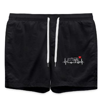 Motorhome camping t-shirt camper caravan - Swim Trunks - black - Front - AI Model Male 185 light (185cm)