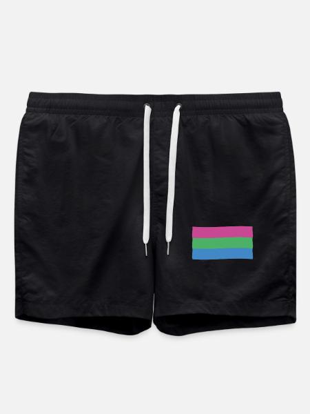Drapeau polysexuel : fierté et diversité - Short de bain - noir
