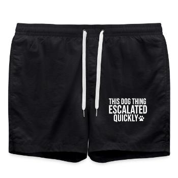 Diese Hundesache eskalierte schnell - Badeshorts - Schwarz - Vorne - AI Model Male 185 light (185cm)