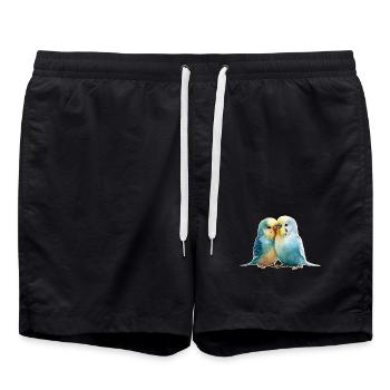 Wellensittiche - Badeshorts - Schwarz - Vorne - AI Model Male 185 light (185cm)