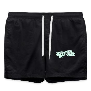 Team Ribbon Lettering - Swim Trunks - black - Front - AI Model Male 185 light (185cm)