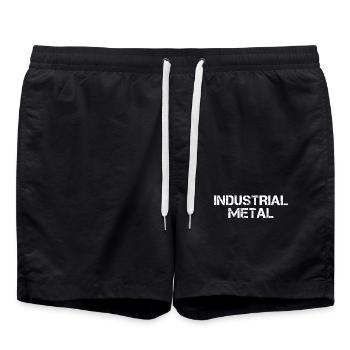 Industriemetall - Badeshorts - Schwarz - Vorne - AI Model Male 185 light (185cm)