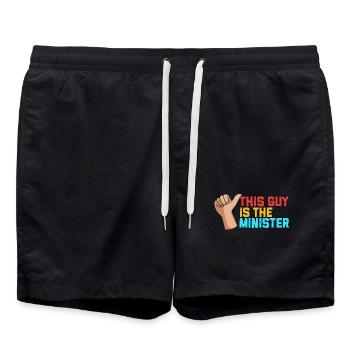 Pfarrer - Badeshorts - Schwarz - Vorne - AI Model Male 185 light (185cm)