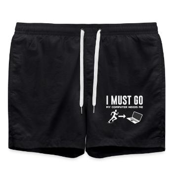 Computer Needs Me Programmierer - Badeshorts - Schwarz - Vorne - AI Model Male 185 light (185cm)