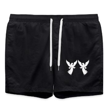 Doppelte Engelsflügel Silhouette - Badeshorts - Schwarz - Vorne - AI Model Male 185 light (185cm)