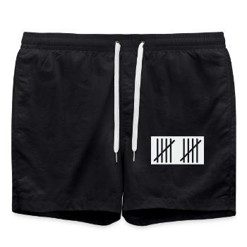 10_stripes- - Badeshorts - Schwarz - Vorne - AI Model Male 185 light (185cm)