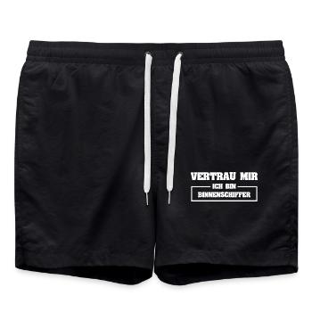Binnenschiffer als Beruf - Badeshorts - Schwarz - Vorne - AI Model Male 185 light (185cm)