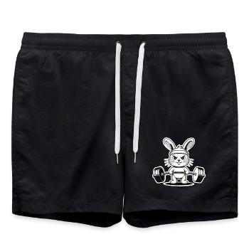 Pumpernickel Rabbit - Swim Trunks - black - Front - AI Model Male 185 light (185cm)