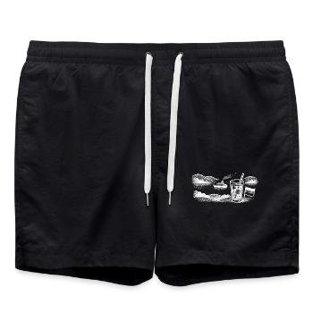 Holiday feeling - Swim Trunks - black - Front - AI Model Male 185 light (185cm)
