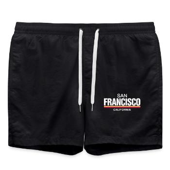 San Francisco California Retro - Badeshorts - Schwarz - Vorne - AI Model Male 185 light (185cm)