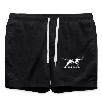 English Pointer On Point - Hunting Dog Bird Dog - Swim Trunks - black - Front - AI Model Male 185 light (185cm)
