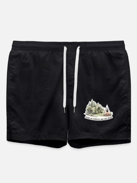 Living on Espresso & Dirt Roads - Swim Trunks - black
