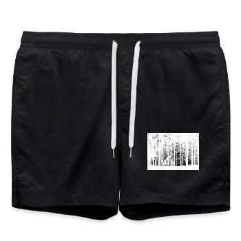Freedom on two wheels – cyclists in the forest - Swim Trunks - black - Front - AI Model Male 185 light (185cm)