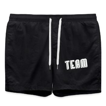 Team Spirit Bold Tinted Vintage Font - Swim Trunks - black - Front - AI Model Male 185 light (185cm)