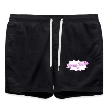 Bachelorette Team Bride - Bachelorette Party Design - Swim Trunks - black - Front - AI Model Male 185 light (185cm)