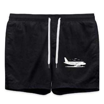 Croquis d’avion - Short de bain - noir - Devant - AI Model Male 185 light (185cm)