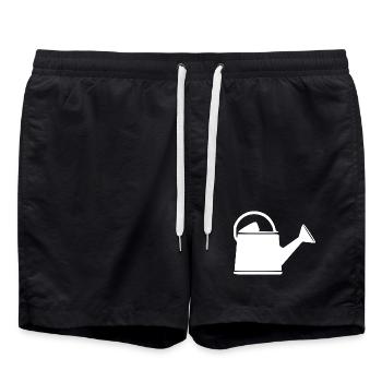 Gießkanne Garten Geschenk  Gärtner  - Badeshorts - Schwarz - Vorne - AI Model Male 185 light (185cm)
