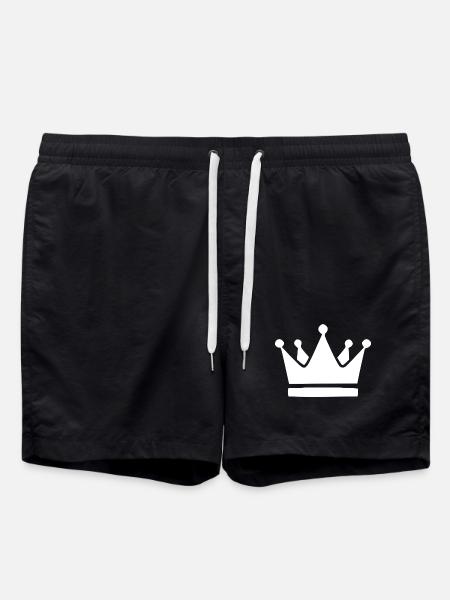  Krone weiß Geburtstag Geschenk Geburtstagsgeschen - Badeshorts - Schwarz