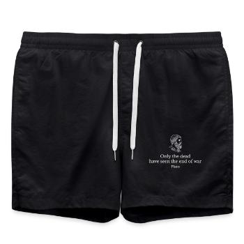 End of War Plato Quote - Swim Trunks - black - Front - AI Model Male 185 light (185cm)
