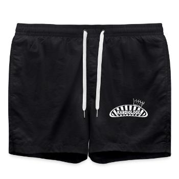 Job Kardiologe - Badeshorts - Schwarz - Vorne - AI Model Male 185 light (185cm)