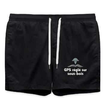 GPS règlé sur sous-bois champignon - Short de bain - noir - Devant - AI Model Male 185 light (185cm)