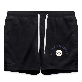HAPPY BIRTHDAY. HAPPY BIRTHDAY. ANNIVERSARY. - Swim Trunks - black - Front - AI Model Male 185 light (185cm)
