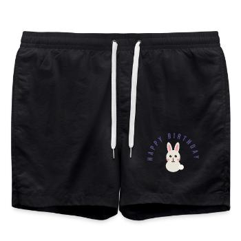 HAPPY BIRTHDAY. HAPPY BIRTHDAY. ANNIVERSARY. - Swim Trunks - black - Front - AI Model Male 185 light (185cm)