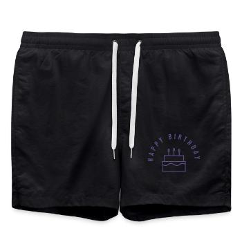 ALLES GUTE ZUM GEBURTSTAG. ALLES GUTE ZUM GEBURTSTAG. JAHRESTAG. - Badeshorts - Schwarz - Vorne - AI Model Male 185 light (185cm)
