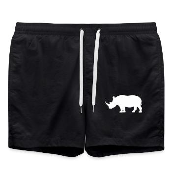 Rhino Silhouette Minimalist - Swim Trunks - black - Front - AI Model Male 185 light (185cm)