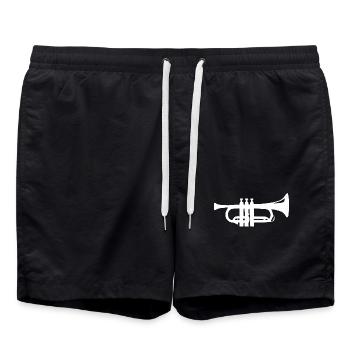 Trompete Geschenk Musiker Blasmusik - Badeshorts - Schwarz - Vorne - AI Model Male 185 light (185cm)