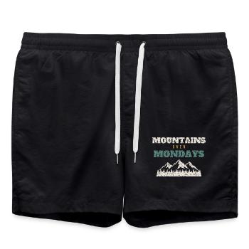 Mountains Over Mondays - Swim Trunks - black - Front - AI Model Male 185 light (185cm)