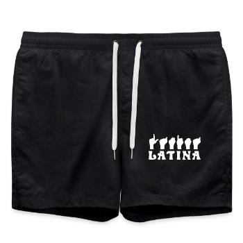 Latina Pride Hand Sign Artwork - Swim Trunks - black - Front - AI Model Male 185 light (185cm)
