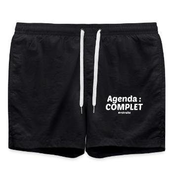 Agenda complet retraité - Short de bain - noir - Devant - AI Model Male 185 light (185cm)