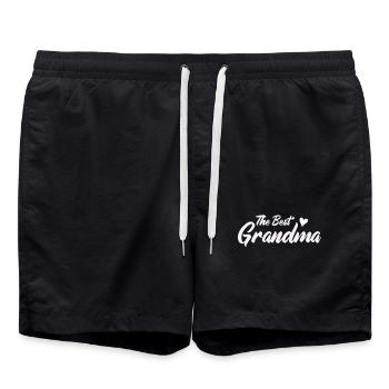 Best Granny Heart Design - Swim Trunks - black - Front - AI Model Male 185 light (185cm)