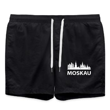 Moskau Skyline - Badeshorts - Schwarz - Vorne - AI Model Male 185 light (185cm)