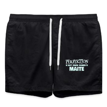Frauenname Maite - Badeshorts - Schwarz - Vorne - AI Model Male 185 light (185cm)