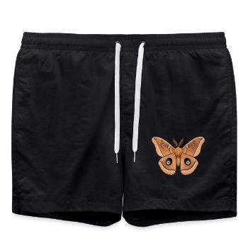 Polyphemus Moth Antheraea polyphemus Cartoon Style - Swim Trunks - black - Front - AI Model Male 185 light (185cm)