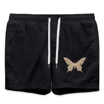 Weiße Hexenmotte Thysania agrippina Cartoon-Stil - Badeshorts - Schwarz - Vorne - AI Model Male 185 light (185cm)