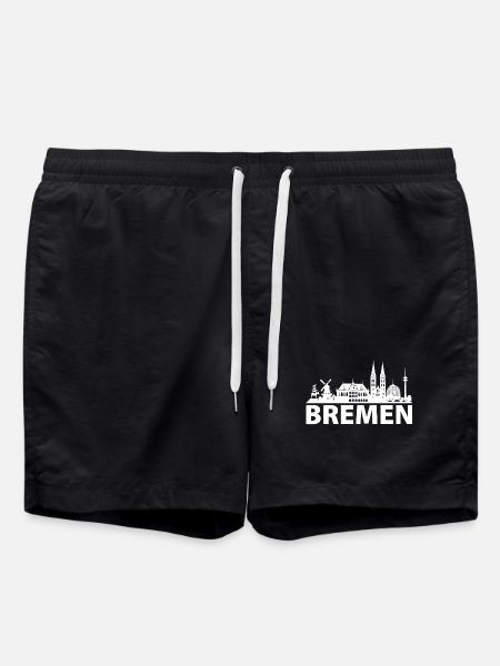 BREMEN Skyline weiss - Badeshorts - Schwarz