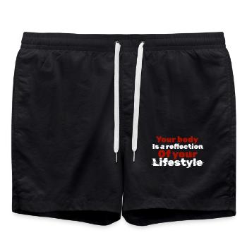Körperreflexion Ihres Lebensstils - Badeshorts - Schwarz - Vorne - AI Model Male 185 light (185cm)