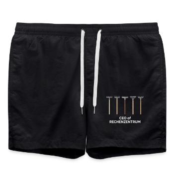 CEO of Rechenzentrum Gartenoutfit Gartenarbeit - Badeshorts - Schwarz - Vorne - AI Model Male 185 light (185cm)