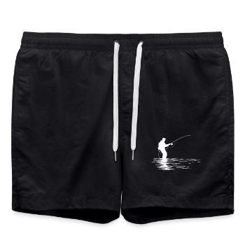 Angler Zeichnung - Badeshorts - Schwarz - Vorne - AI Model Male 185 light (185cm)