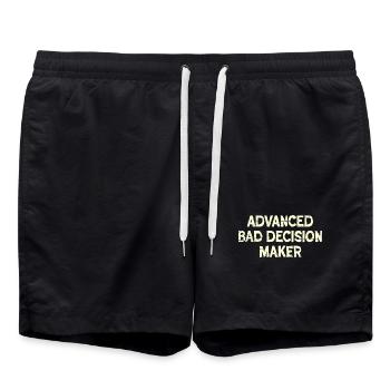 Fortgeschrittener schlechter Entscheidungsträger - Badeshorts - Schwarz - Vorne - AI Model Male 185 light (185cm)